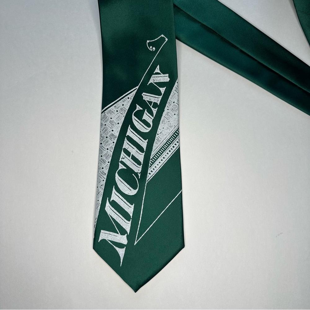NWT Michigan State Cyberoptix Tie Lab Roaring 20s Detroit Standard Classic Tie - Picture 3 of 10